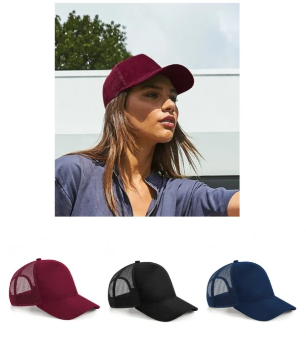 Beechfield BB643 Suede Snapback Trucker Cap